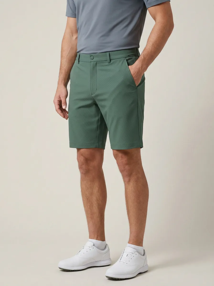 Men's Golf Sport Green Solid Performance Shorts