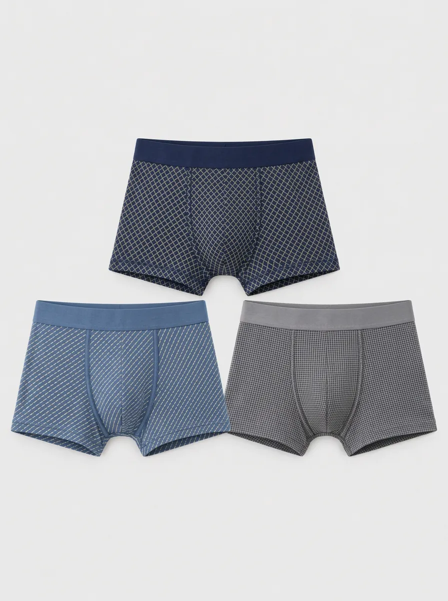 Men's Summit Geometric Pattern Printed Boxer Briefs 3-Pack