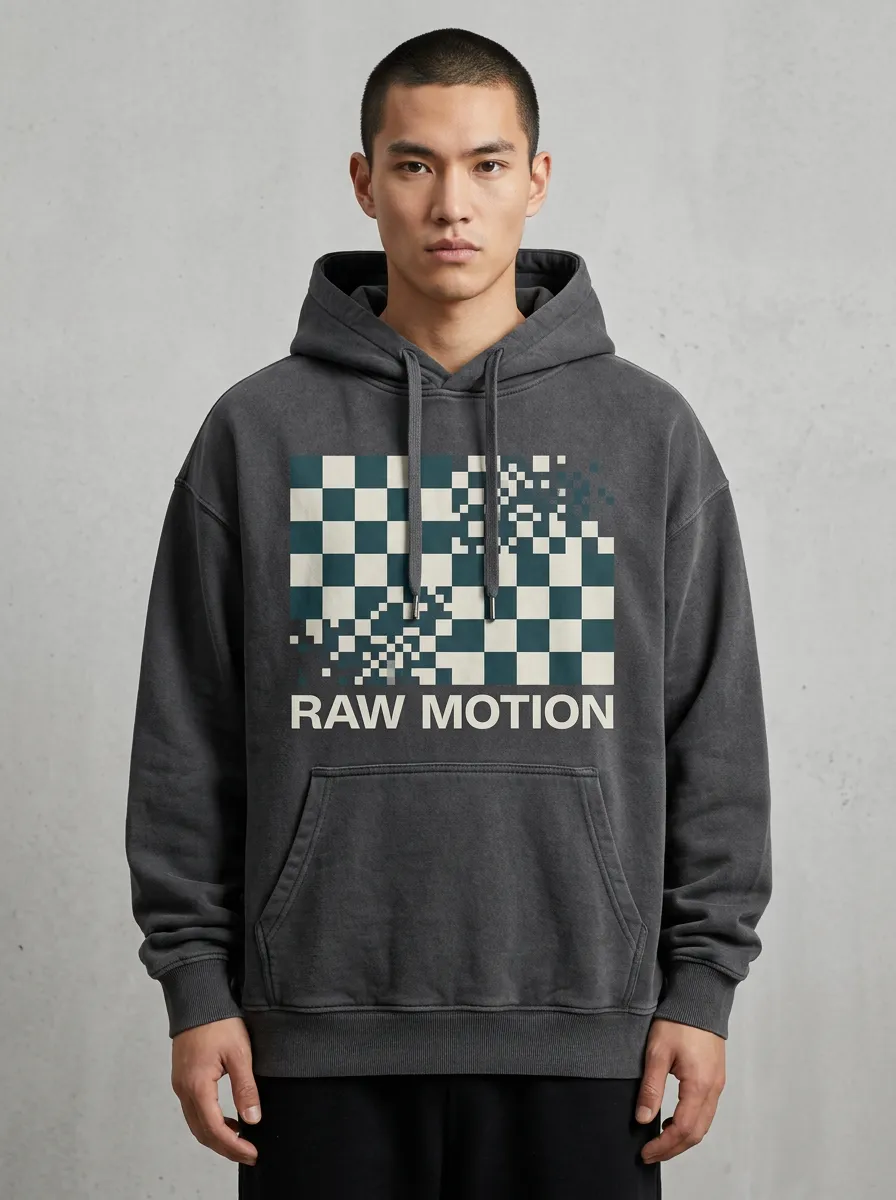 Checkerboard Pixel Men's Graphic Hoodie