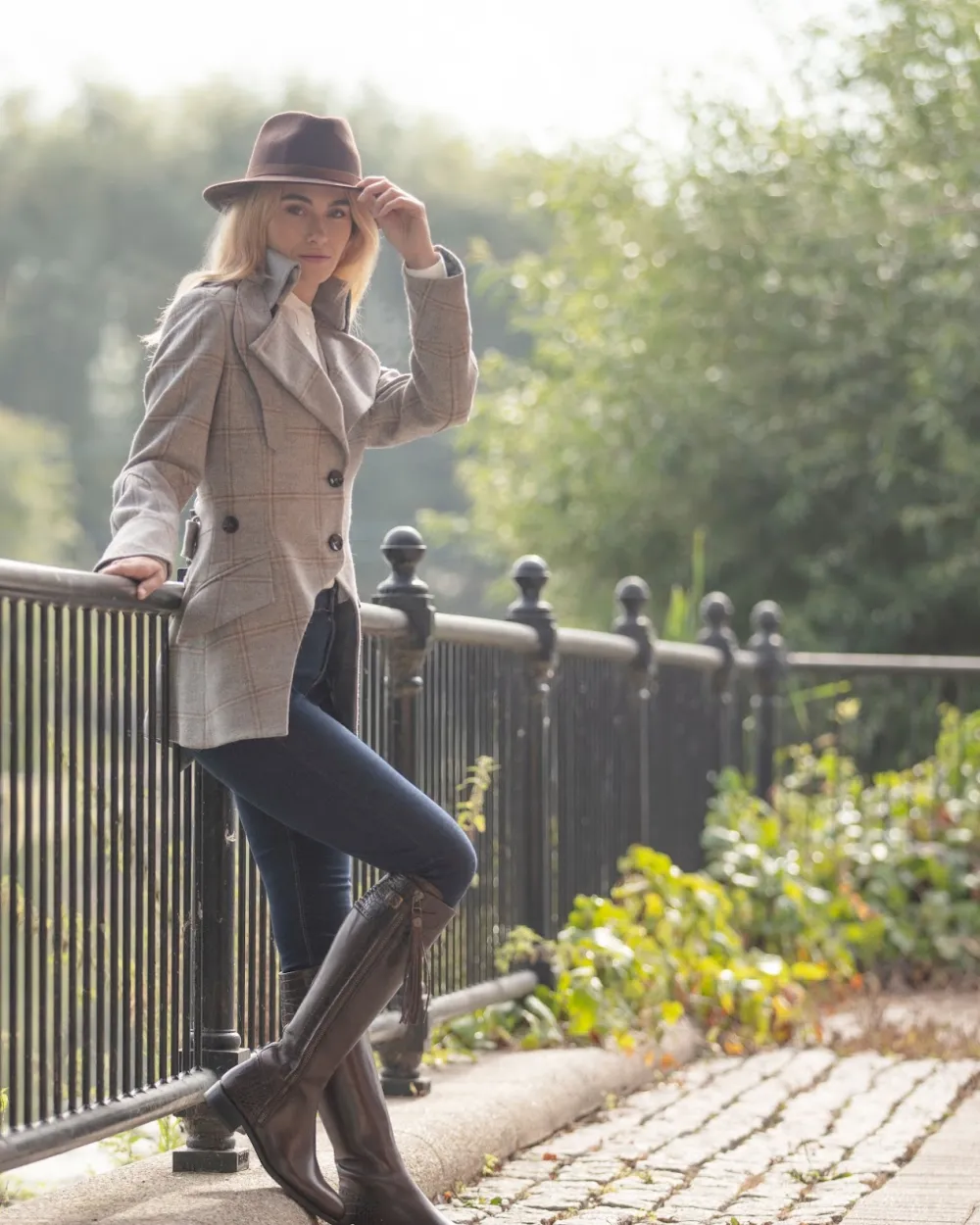Sleek Country Mock Croc Tall Riding Boots