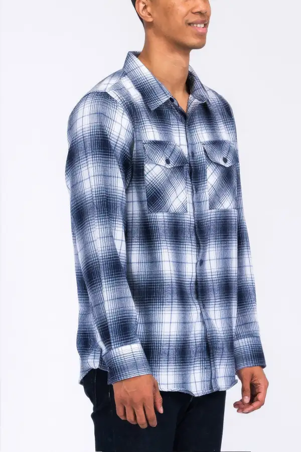 Everyday Regular Fit Checker Plaid Flannel Long Sleeve Shirt
