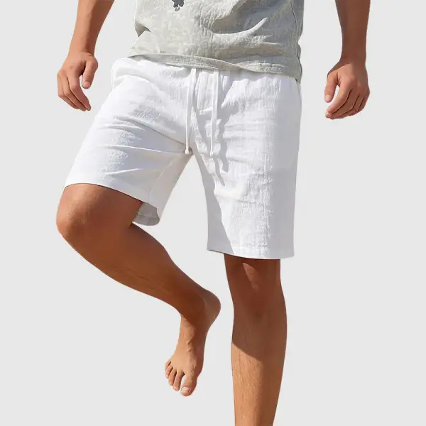 Men's Textured Drawstring Beach Shorts