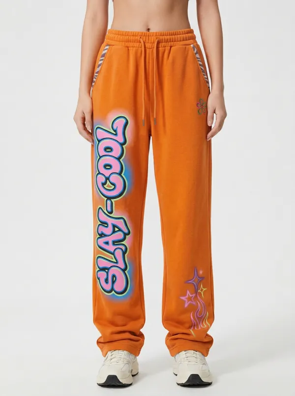Unisex Contemporary Streetwear Graffiti Star Sweatpants