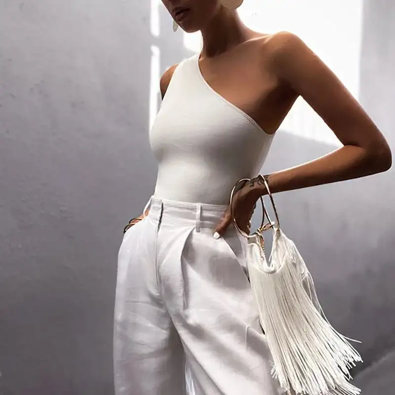 One-Shoulder Cropped Tank Top