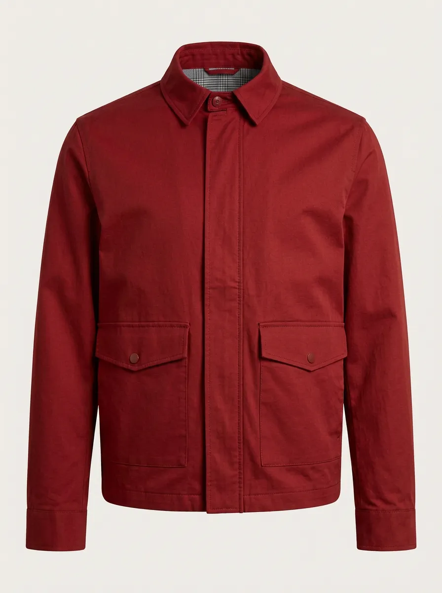 Men's Casual Minimalist Khaki Utility Pocket Jacket