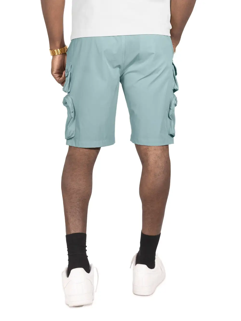 Nylon Spandex Cargo Shorts - Teal