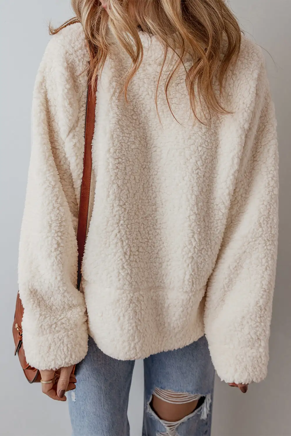 Fleece Drop Shoulder Pullover Sweatshirt