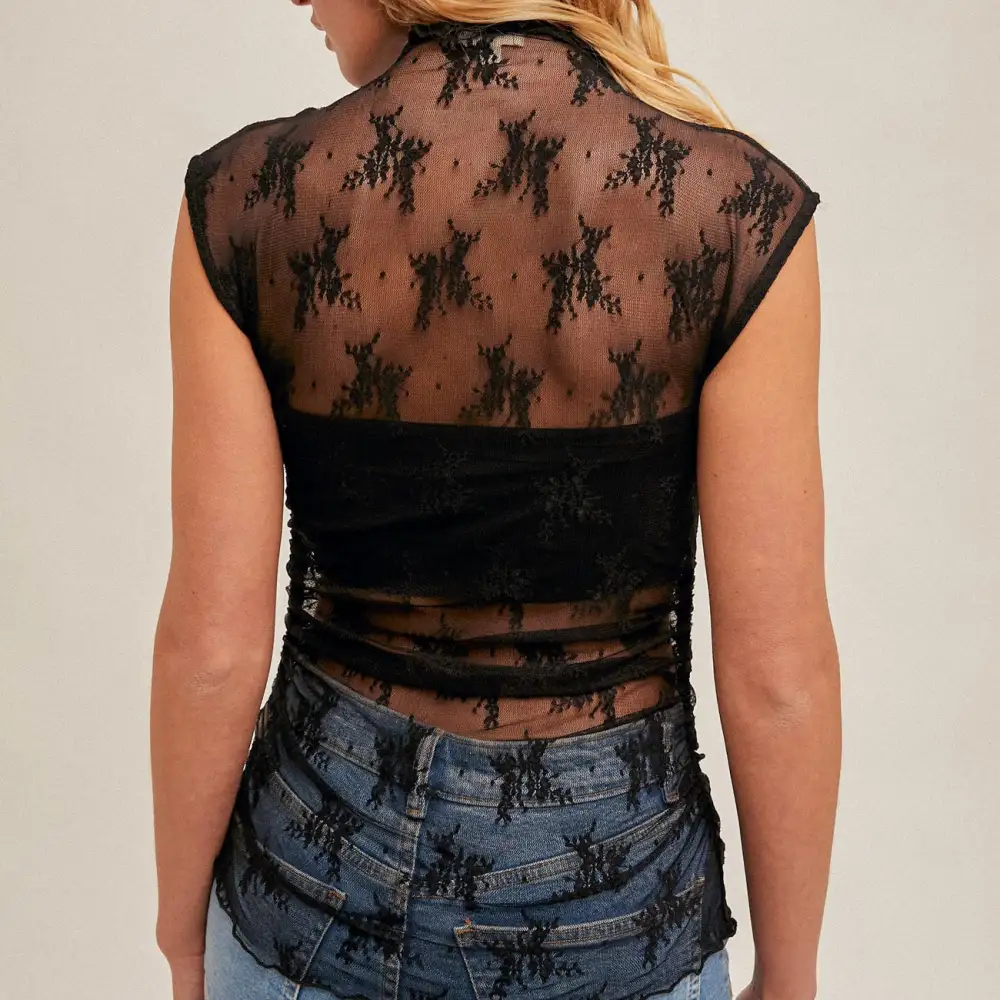Lace Mock Neck Top