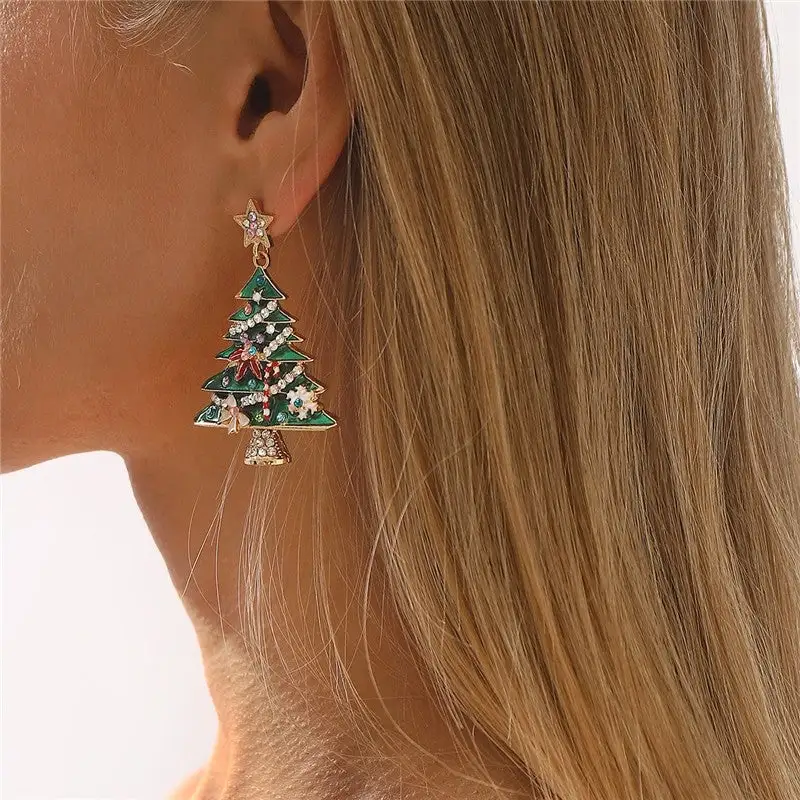Tree Crystal Statement Earrings