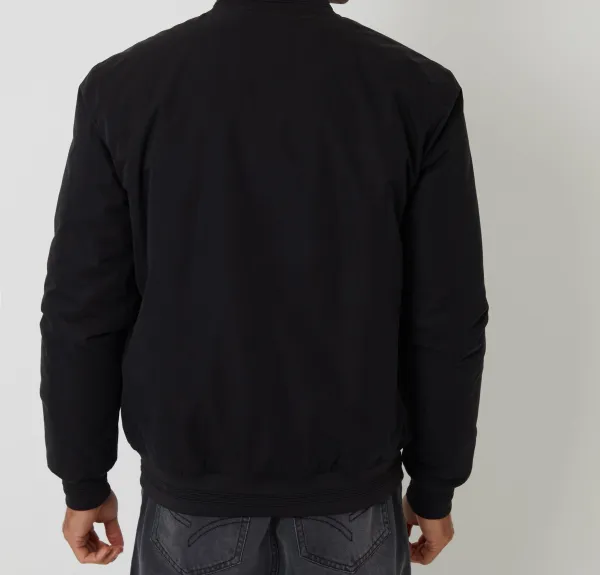 Men's Black Padded Bomber Jacket