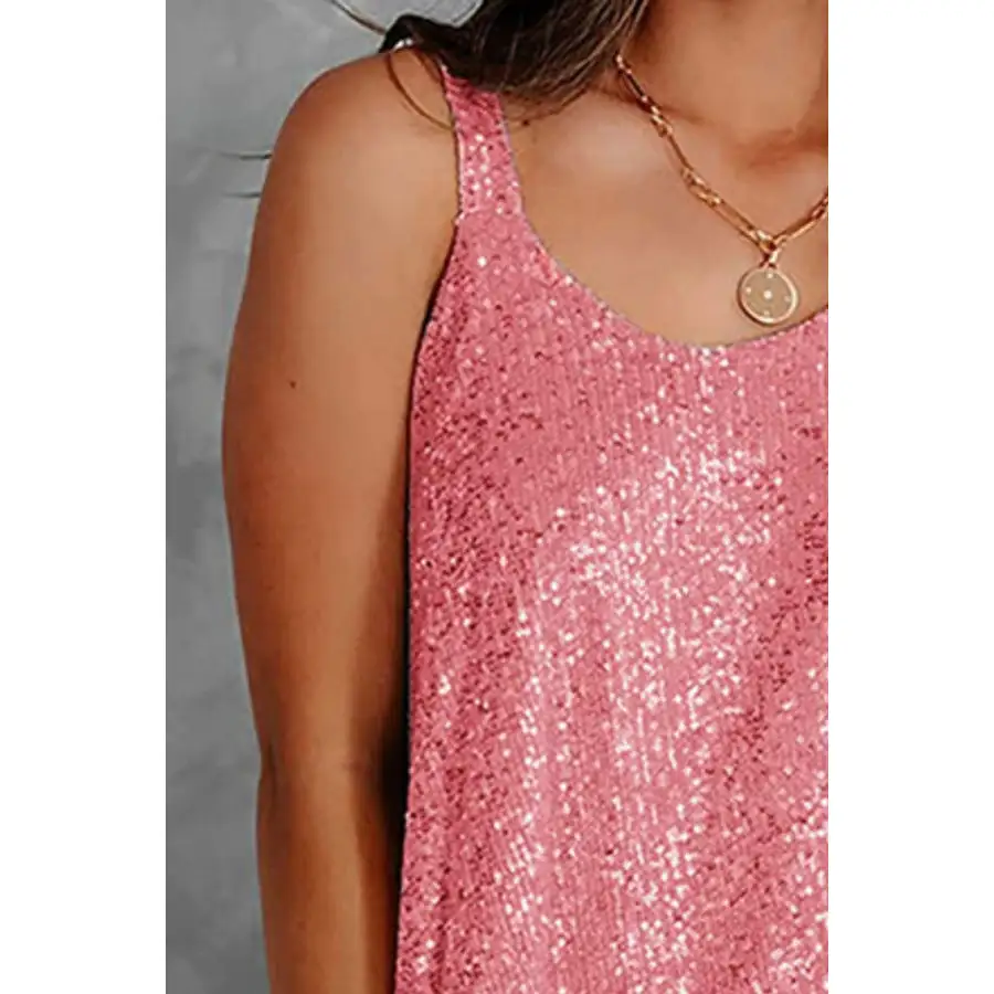 Sequin Scoop Neck Tank