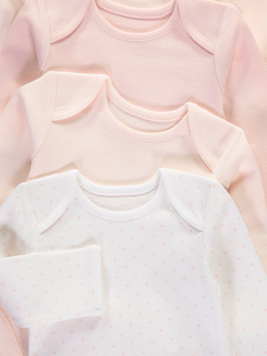Pink Long Sleeve Bodysuits 5 Pack detail 1