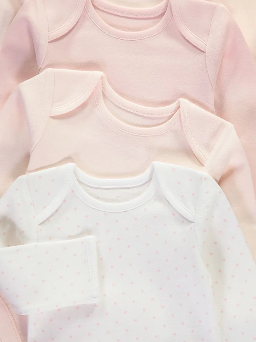 Pink Long Sleeve Bodysuits 5 Pack