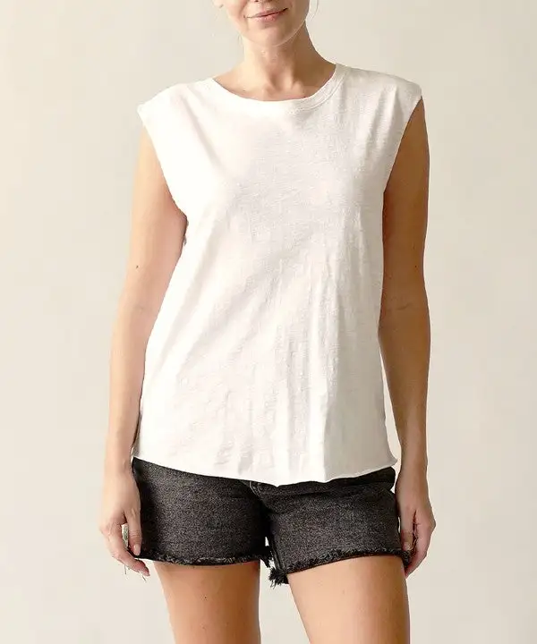 Slub Knit Sleeveless Tank Top