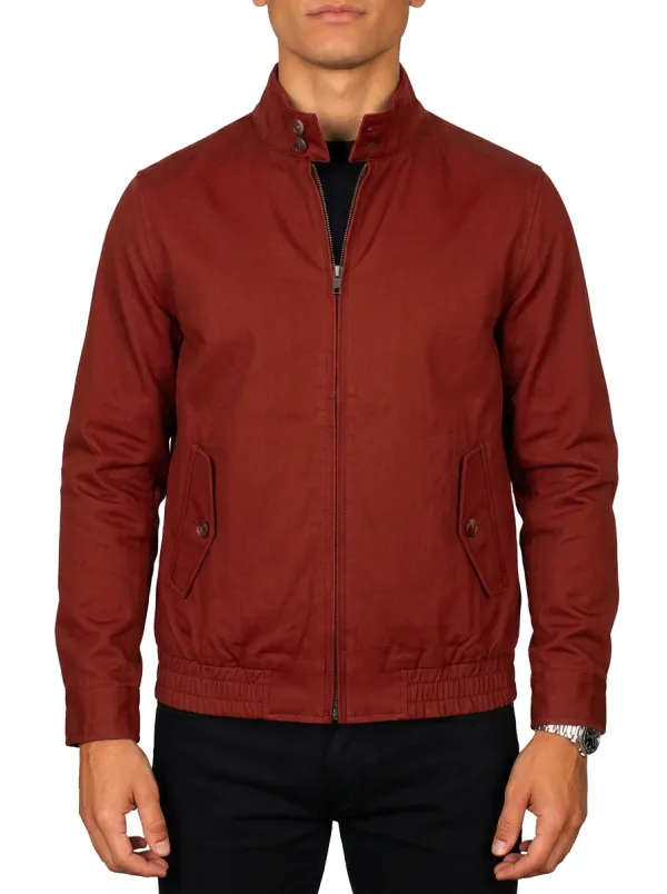Men's Military Style Olive Green Stand Collar Casual Jacket