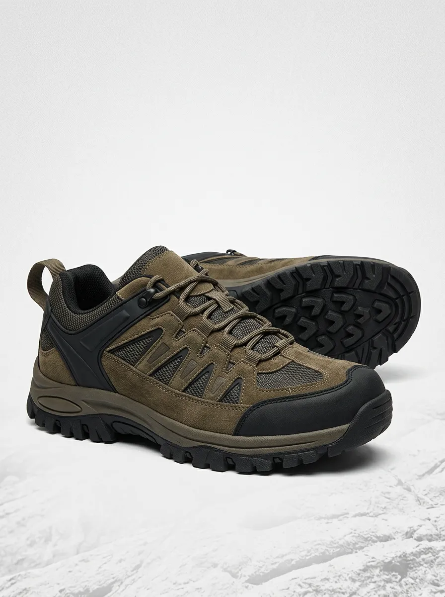 Men's Mixed-Media Low-Top Trail Sneakers