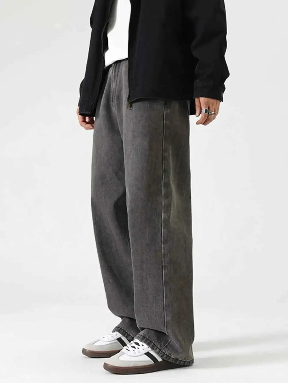Clean Look Washed Wide Leg Jeans