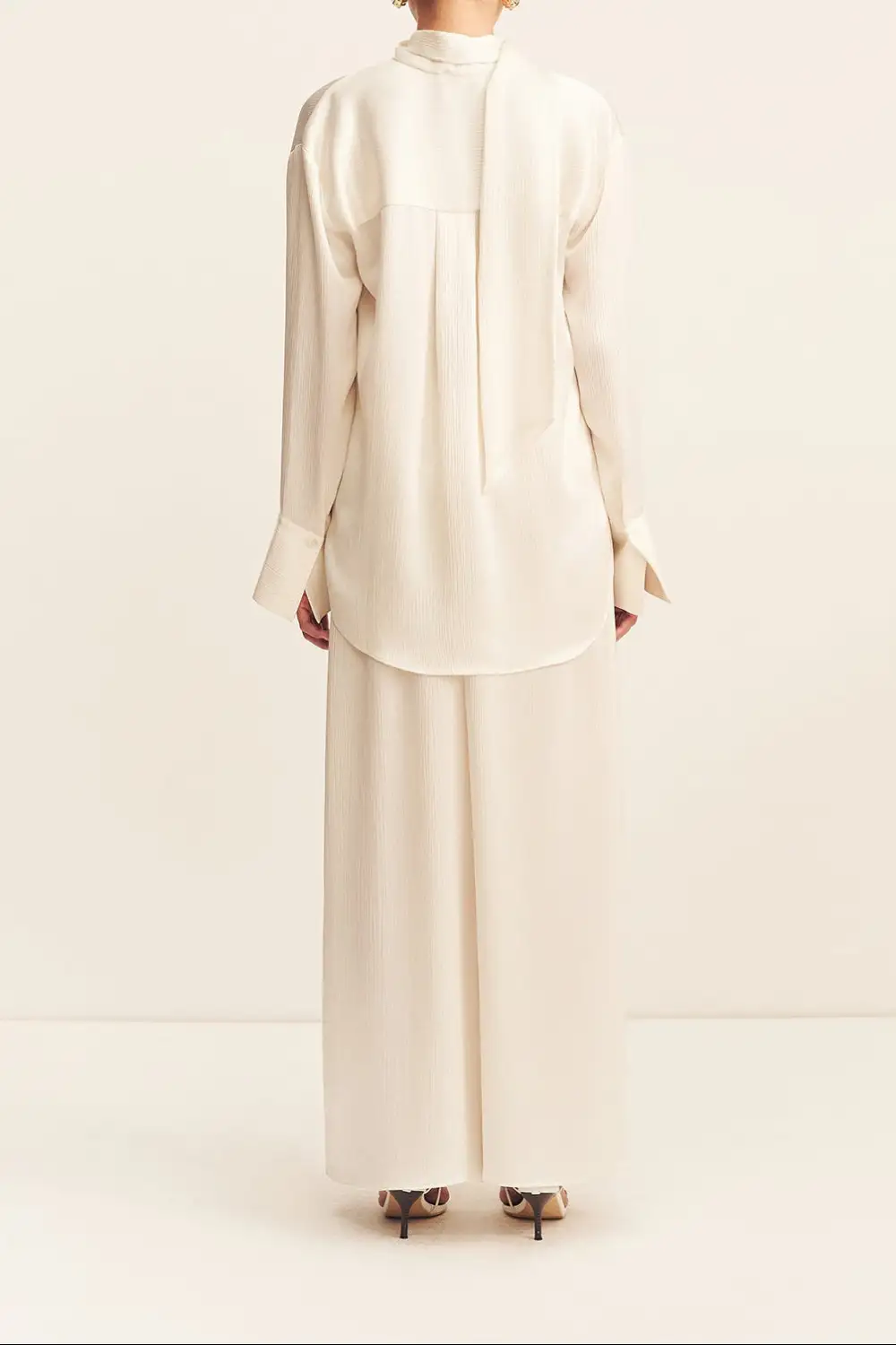 Textured Button Front Relaxed Fit Shirt