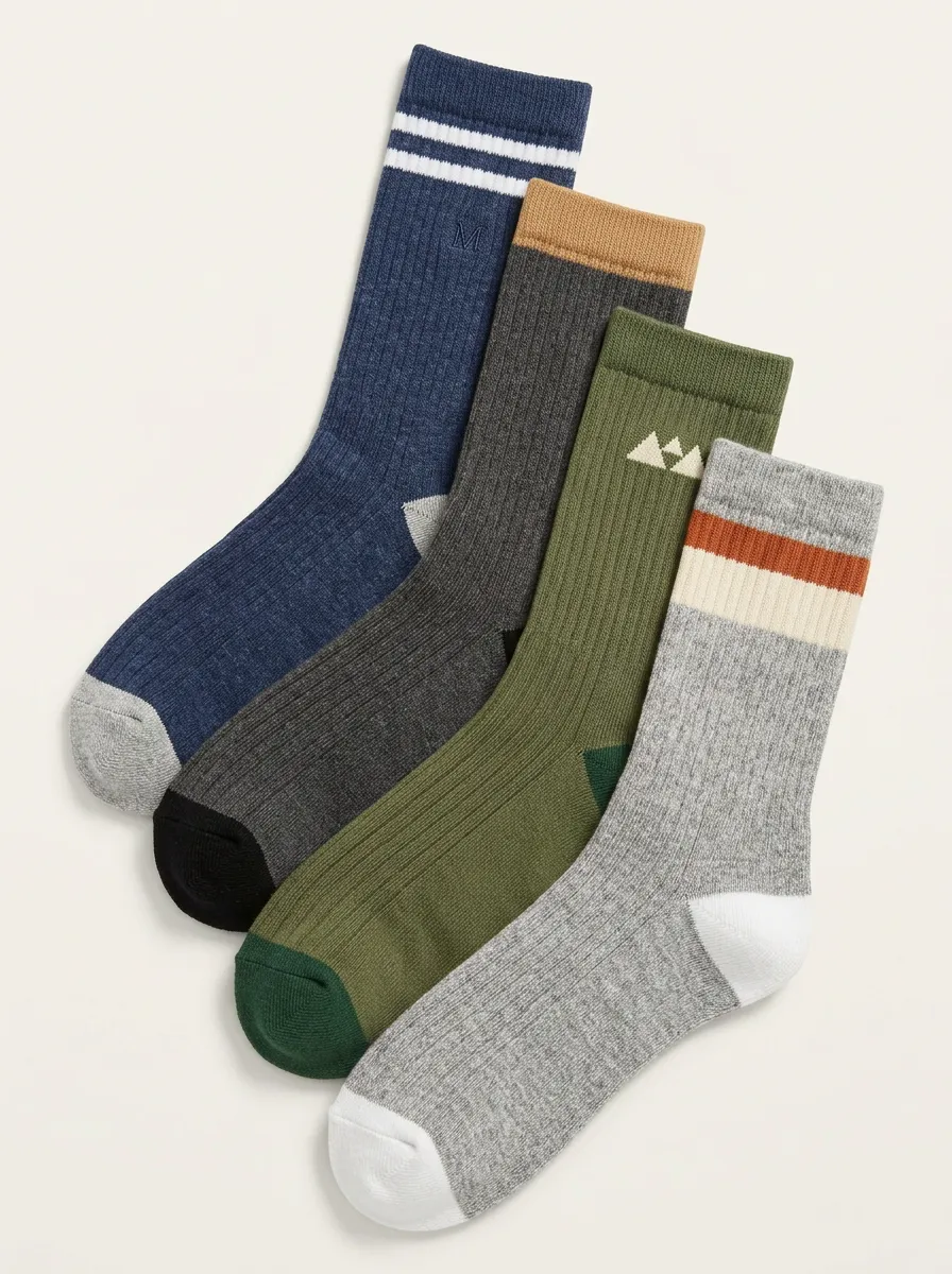 Unisex Modern-Pattern Four Pair Socks