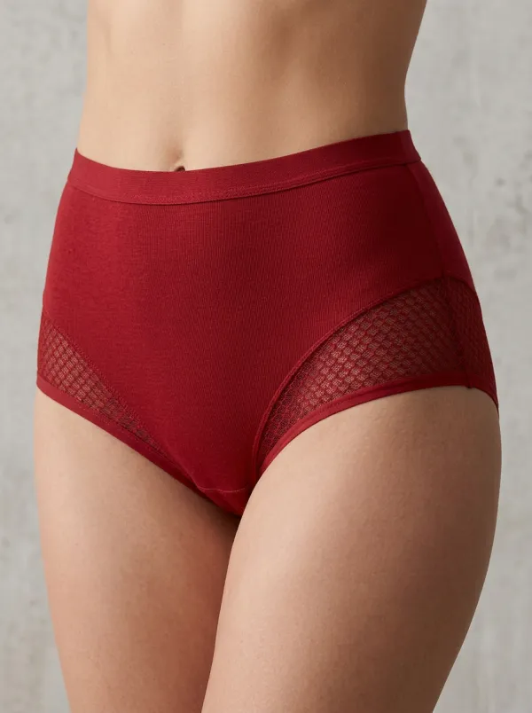 Women's Everyday High-Waisted Ribbed Panties