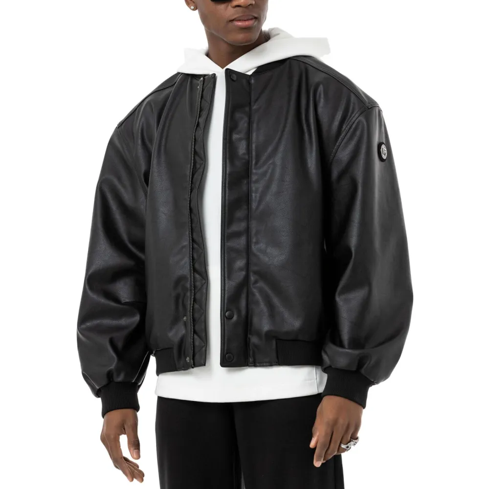 Everyday Leather Look Biker Jacket
