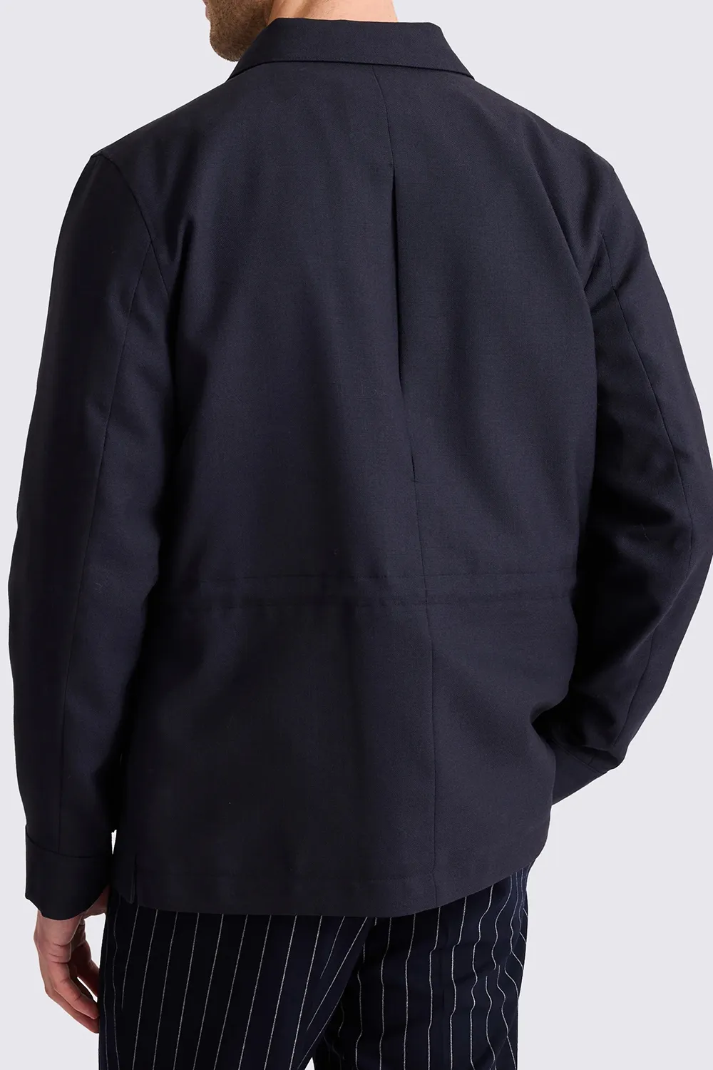 Navy Men's Jacket In Minimalist Style