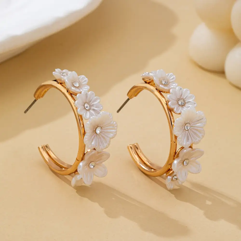 Mother Of Pearl Floral Hoop