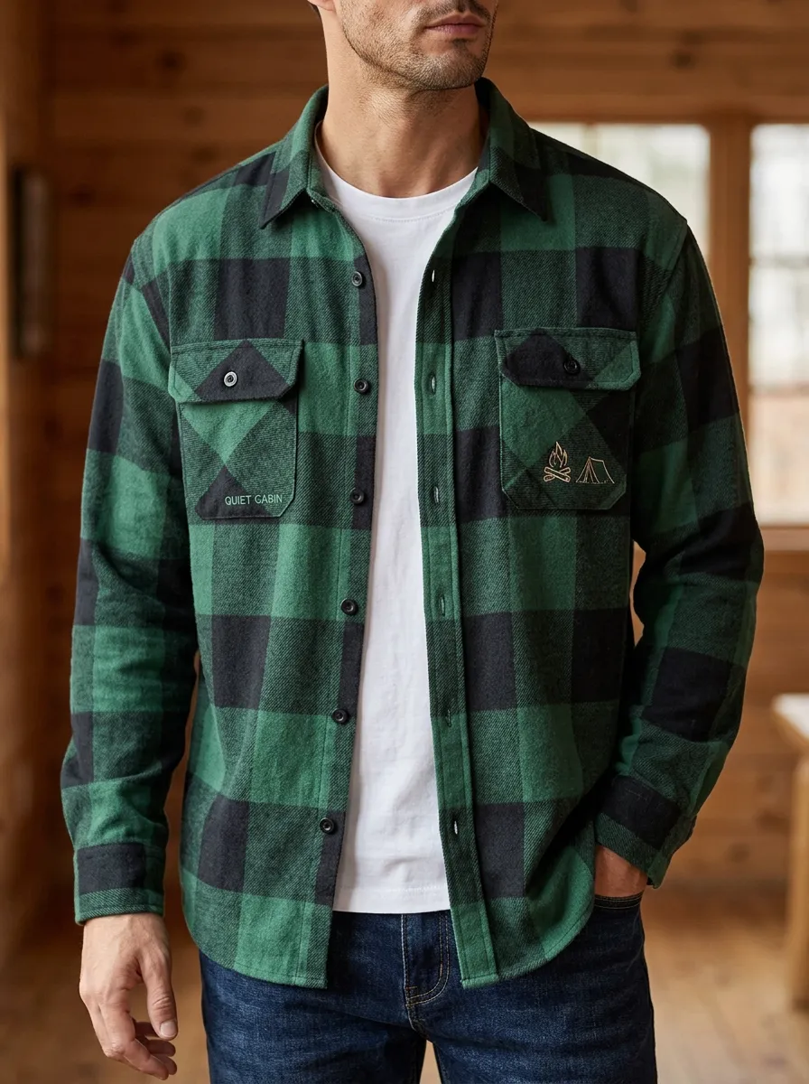 Campfire Tent Buffalo Check Button Front Shirt
