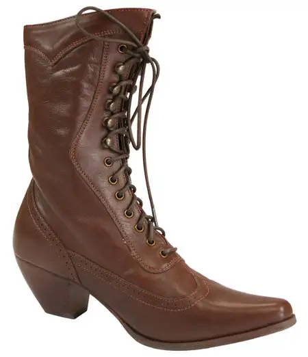 Women's Polished Casual Side Zip Victorian Lace Up Boots