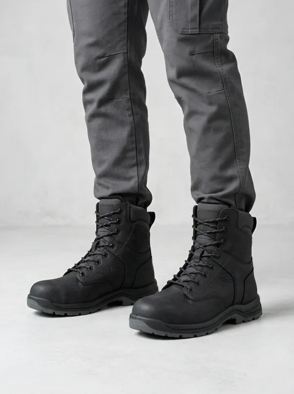 Men's Classic Topographic Pattern Work Boots