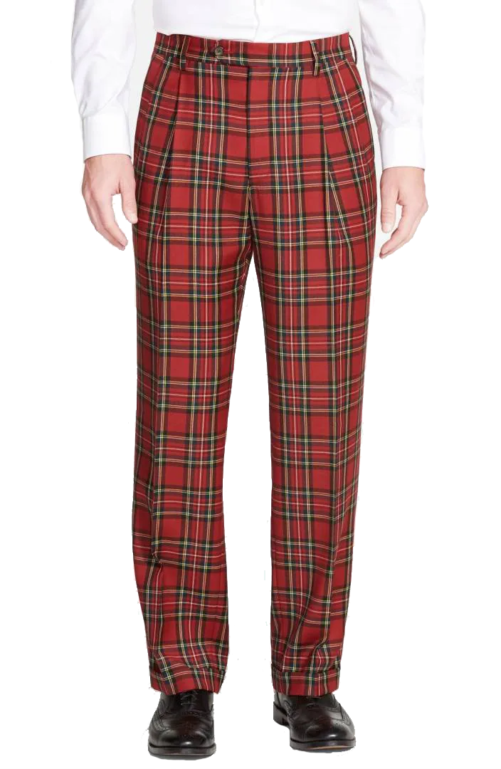 Classic Pleated Front Regular Rise Traditional Fit Trousers