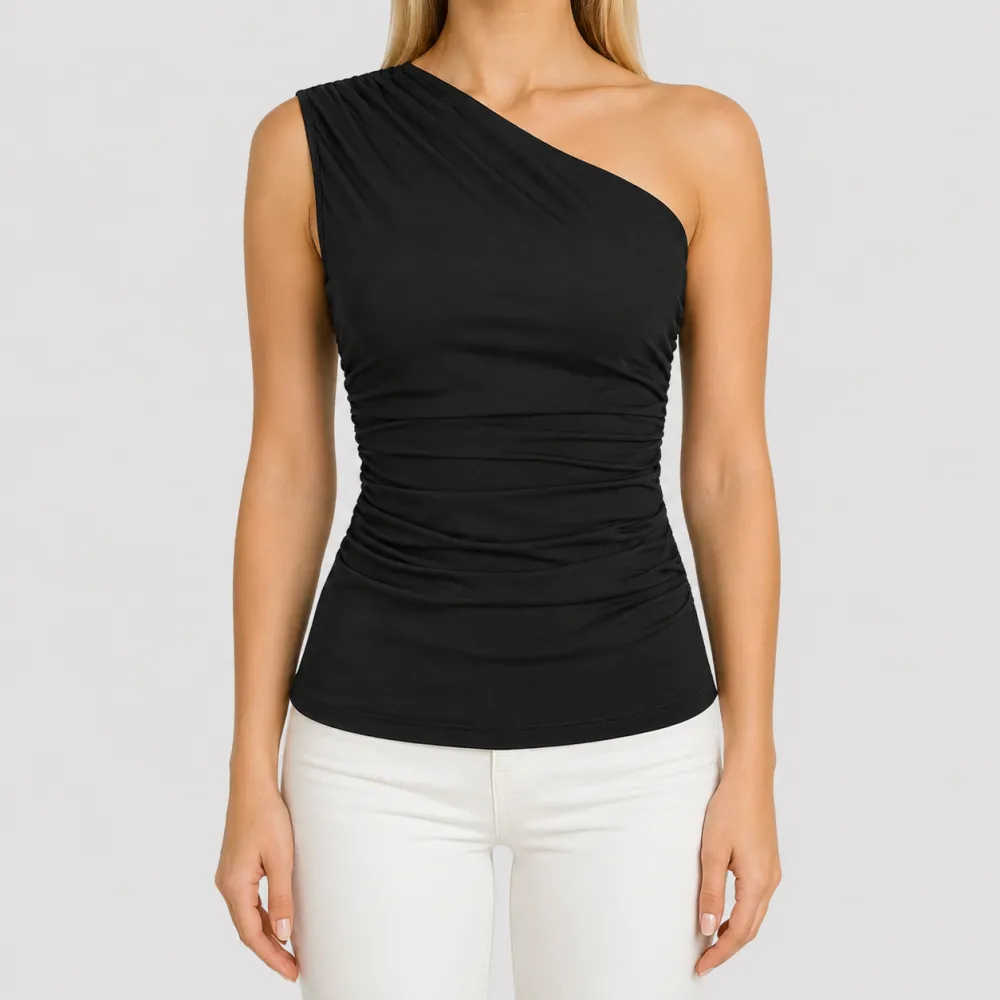 One-Shoulder Ruched Top
