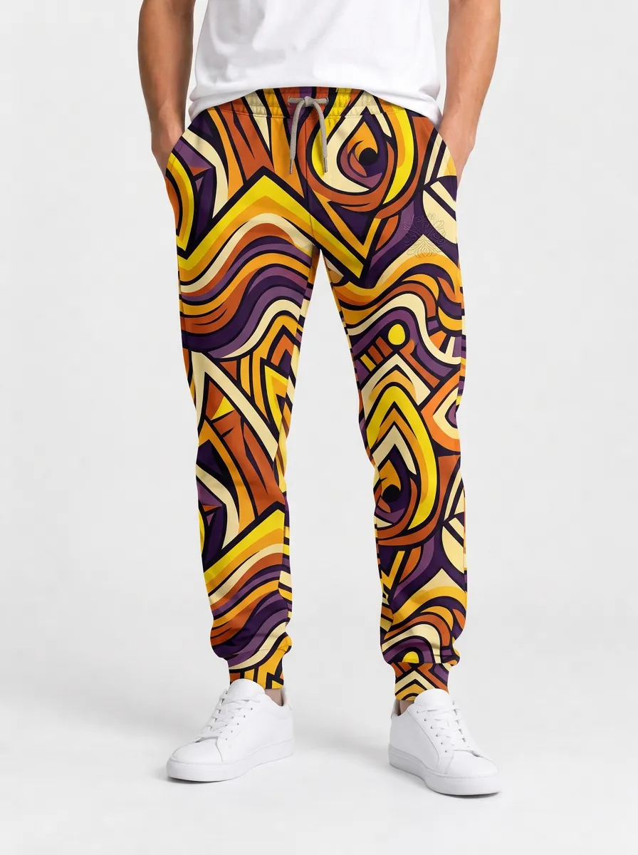 Men's Geometric Contemporary Print Graphic Sweatpants