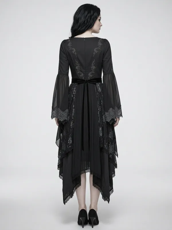 Dark Romantic Floral Victorian Corset Dark Look Women's Gothic Dress