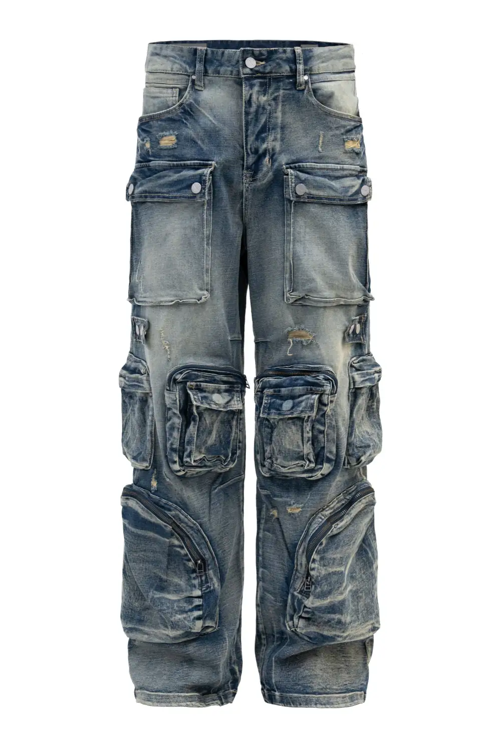 Men's Vintage Multi Cargo Baggy Jeans