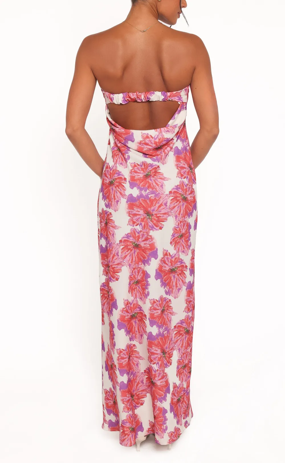 Satin Cut Out Maxi Dress