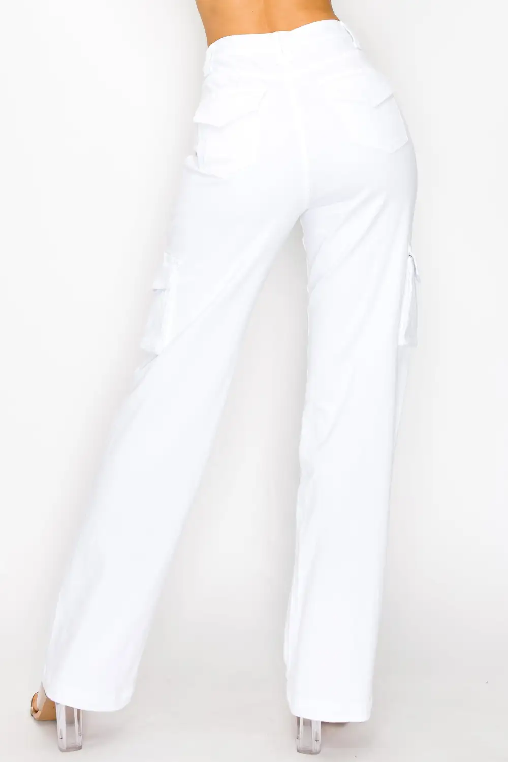 High-Rise Wide-Leg Cargo Jeans