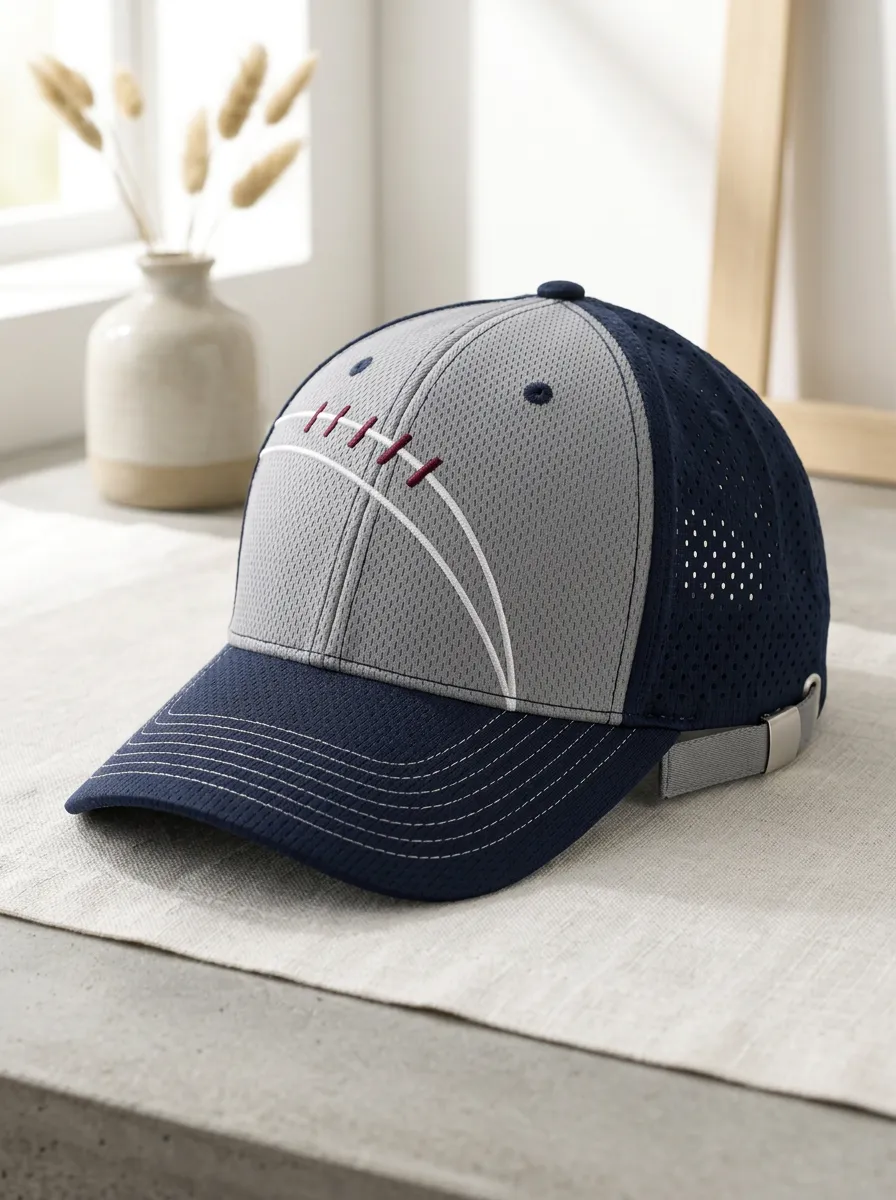 Men's American Football Fan Football Laces Printed Mesh Cap