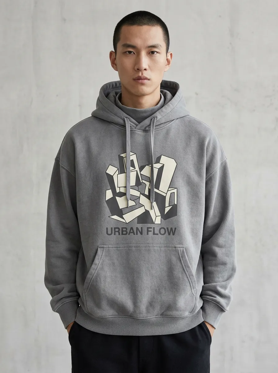 Patterned Geometric Abstract Men's Graphic Hoodie