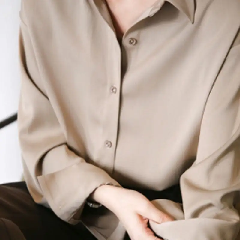 Relaxed Refined Silk Look Blouse