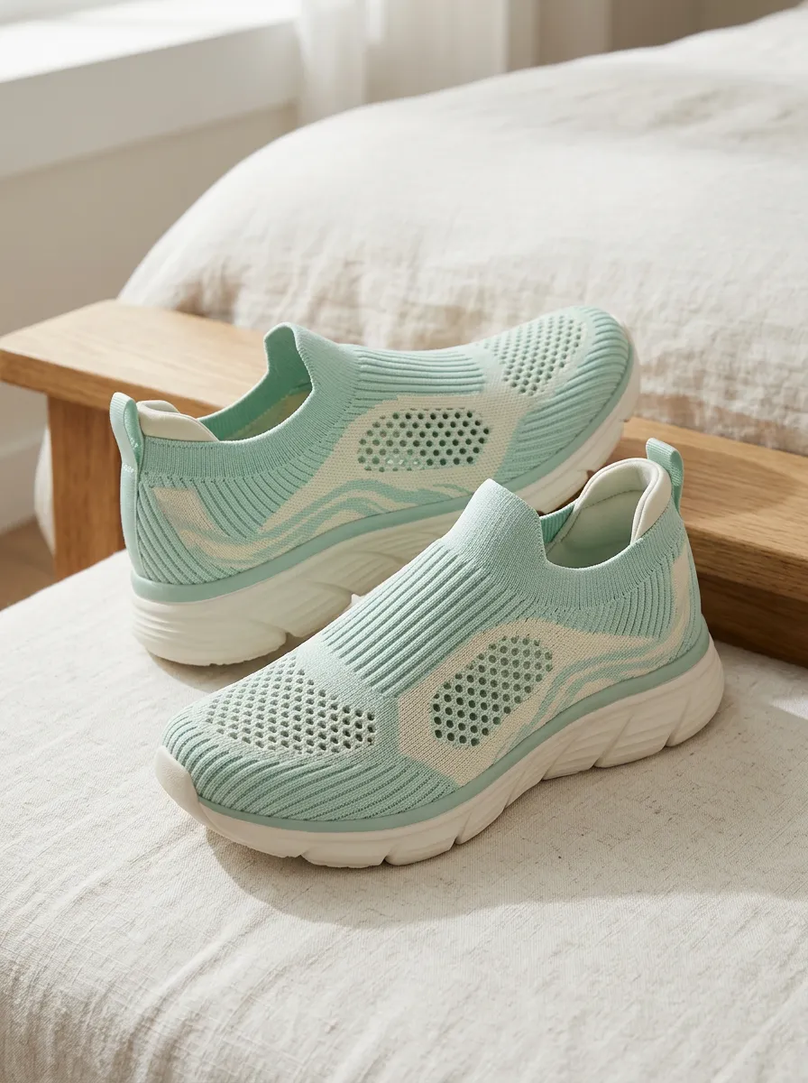 Women's Motion Mint Knitted Mesh Breathable Printed Sneakers
