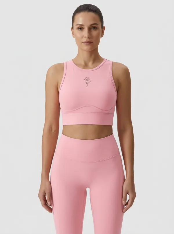 Women's Floral-Embroidered Crop Tank