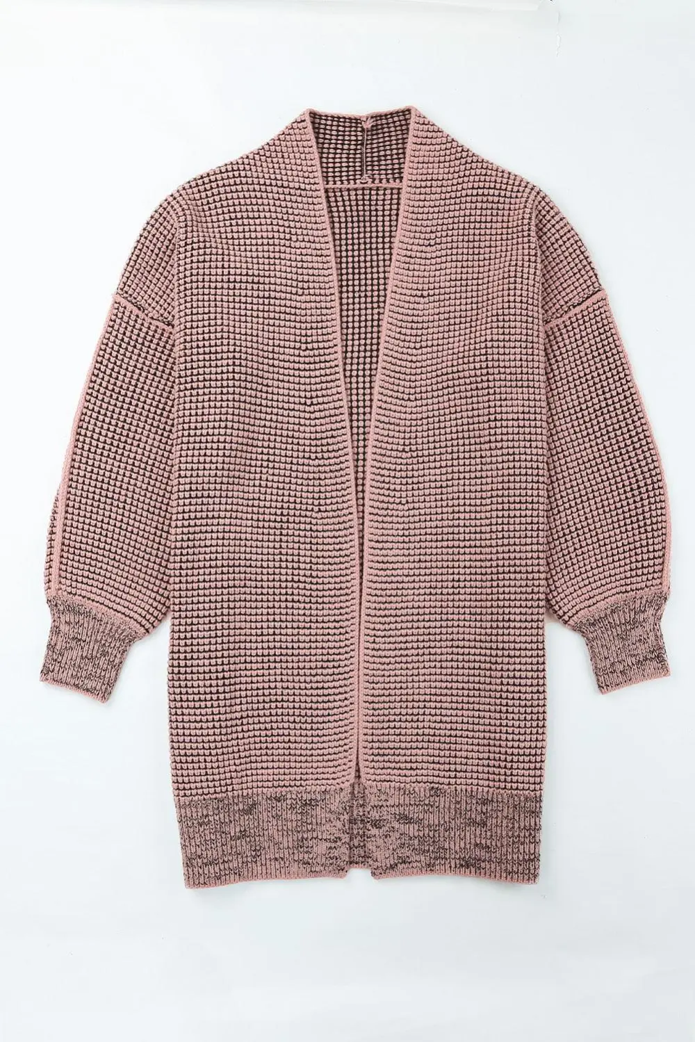 Heathered Open-Front Longline Cardigan
