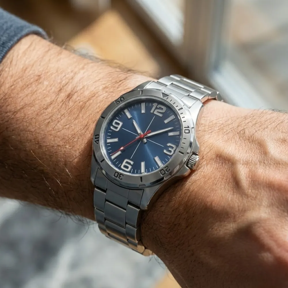 Polished Link Men's Watch