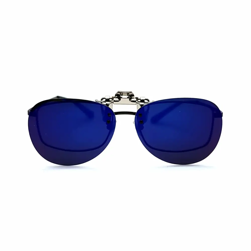 60mm Aviator Polarized Flip-Up Clip-On Sunglasses