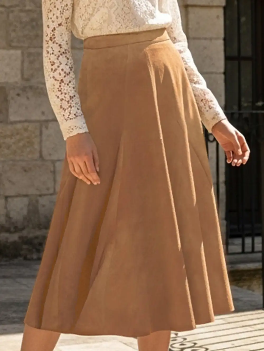 A-Line Flowing Midi Skirt