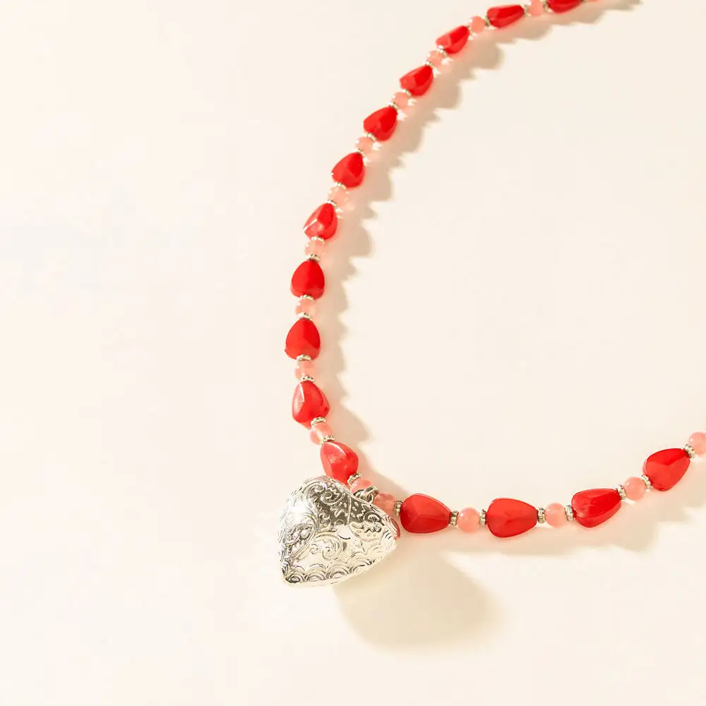 Heart Accent Vintage Inspired Necklace