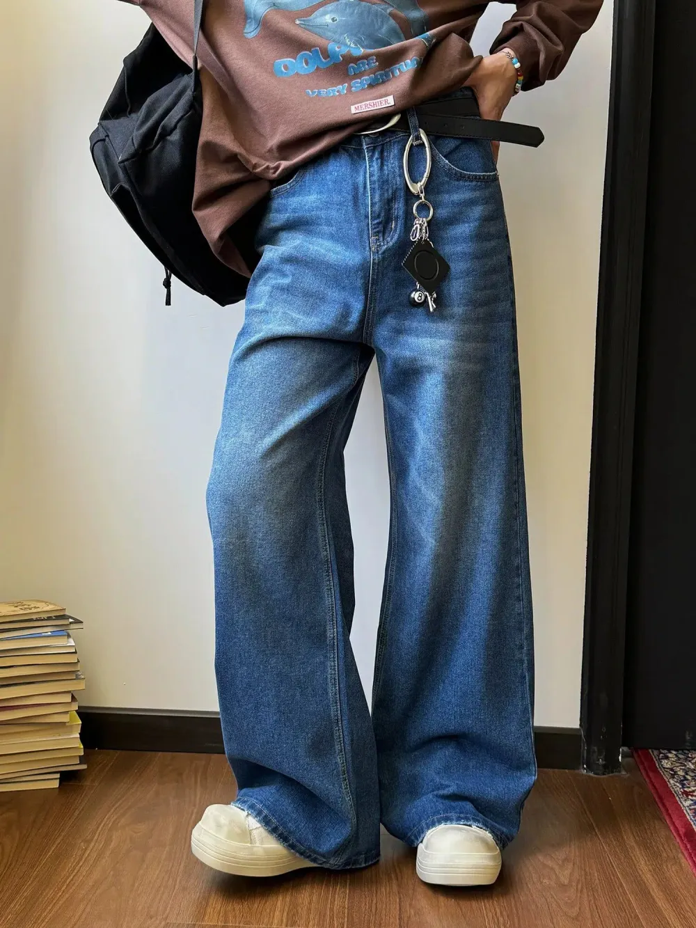 Washed Wide Leg Jeans