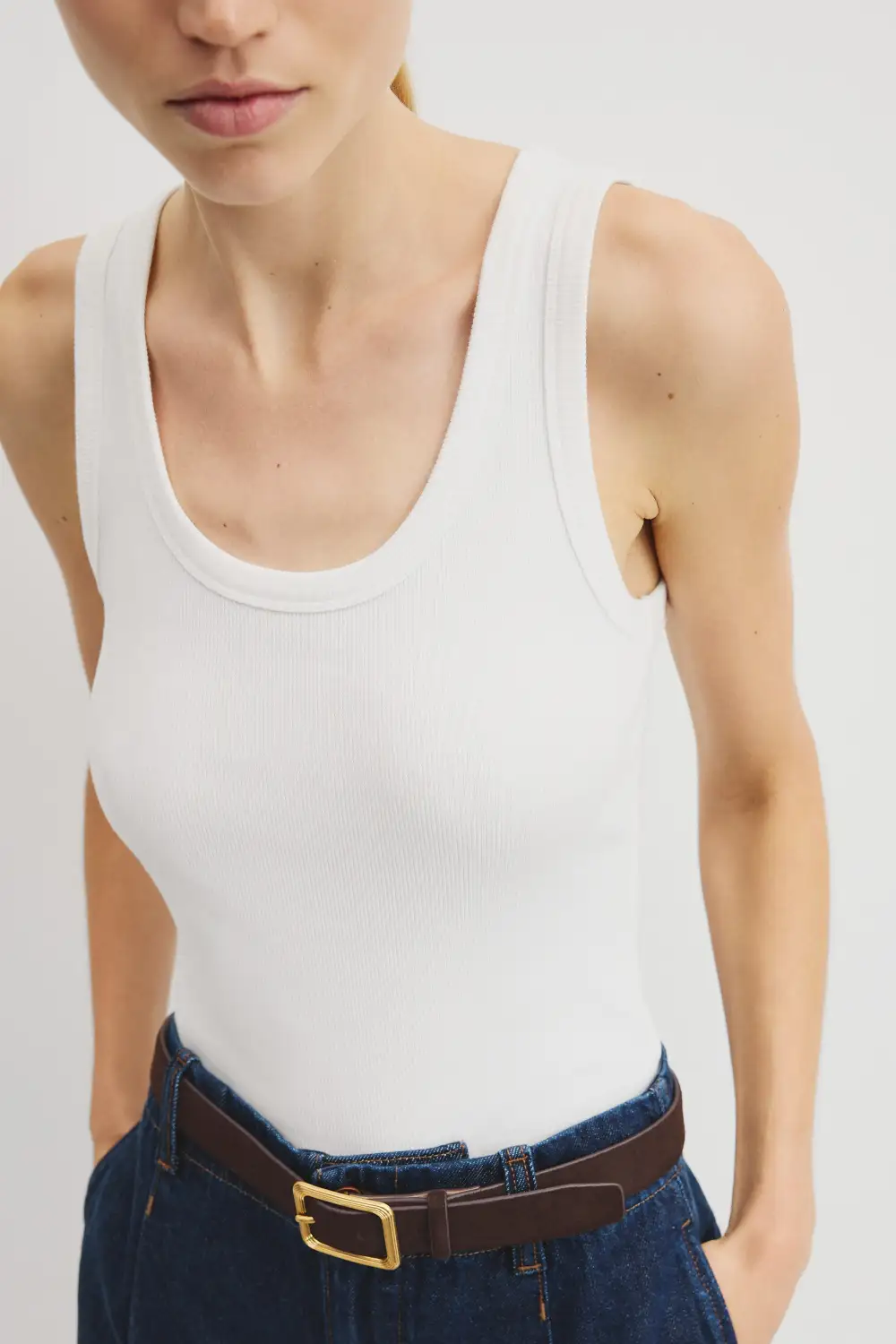 Women's Scoop Neck Ribbed Tank Top