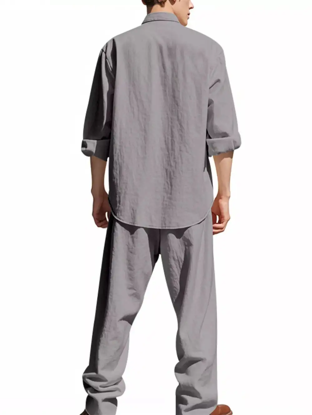 Long Sleeve Button Up Shirt And Pants Set